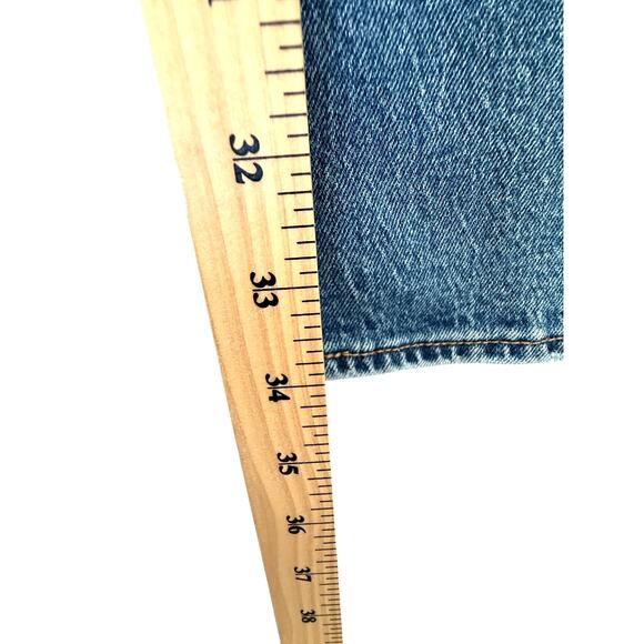 Levis 70s High Flare Jeans Womens sz 30 34 inseam Medium Wash Blue Boho Western - Picture 5 of 8